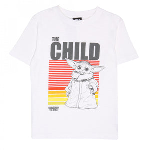 Star Wars: The Mandalorian Boys The Child Mono Sketch T-Shirt (White)