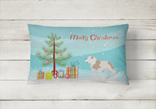 Load image into Gallery viewer, 12 in x 16 in  Outdoor Throw Pillow American Bulldog Christmas Canvas Fabric Decorative Pillow