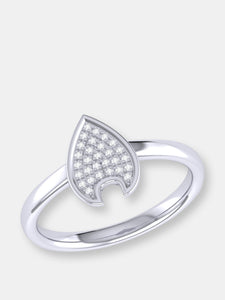 Raindrop Diamond Ring In Sterling Silver