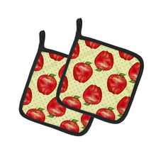 Load image into Gallery viewer, Watercolor Apples and Polkadots Pair of Pot Holders