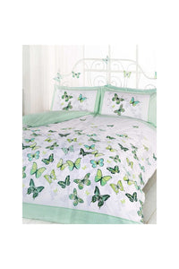 Butterfly Duvet Set - Green/White - Full