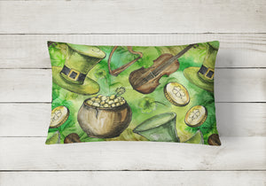 12 in x 16 in  Outdoor Throw Pillow Luck of the Irish Canvas Fabric Decorative Pillow