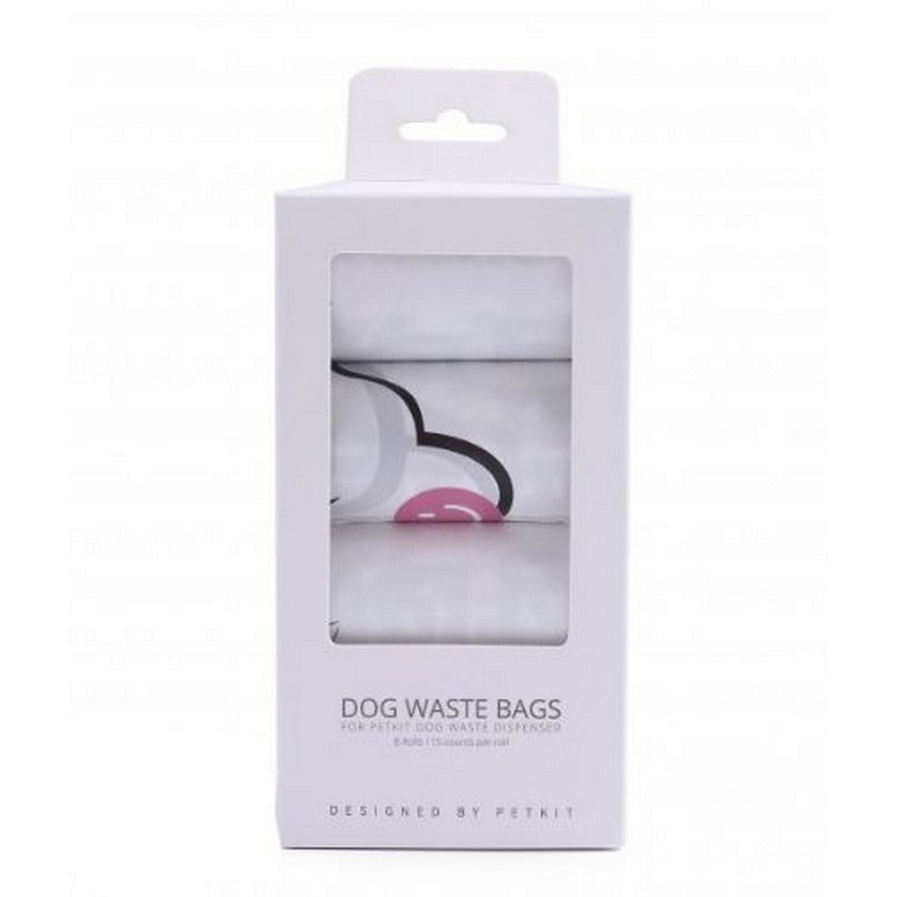 Petkit Dog Waste Plastic Bag Rolls (Pack of 8) (White) (One Size)