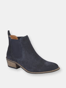 Womens/Ladies Sabrina Twin Gusset Ankle Boot - Navy