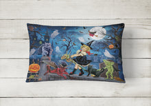 Load image into Gallery viewer, 12 in x 16 in  Outdoor Throw Pillow Littlest Witch&#39;s Halloween Party Canvas Fabric Decorative Pillow