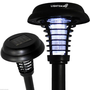 Black Solar LED Mosquito Zapper Killer and Garden Lawn Pathway Lights