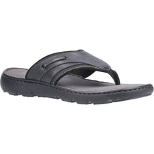 Load image into Gallery viewer, Mens Connor Leather Flip Flop - Black
