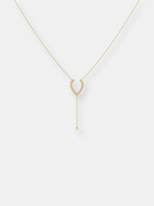 Drizzle Drip Teardrop Bolo Adjustable Diamond Lariat Necklace In 14K Yellow Gold Vermeil On Sterling Silver