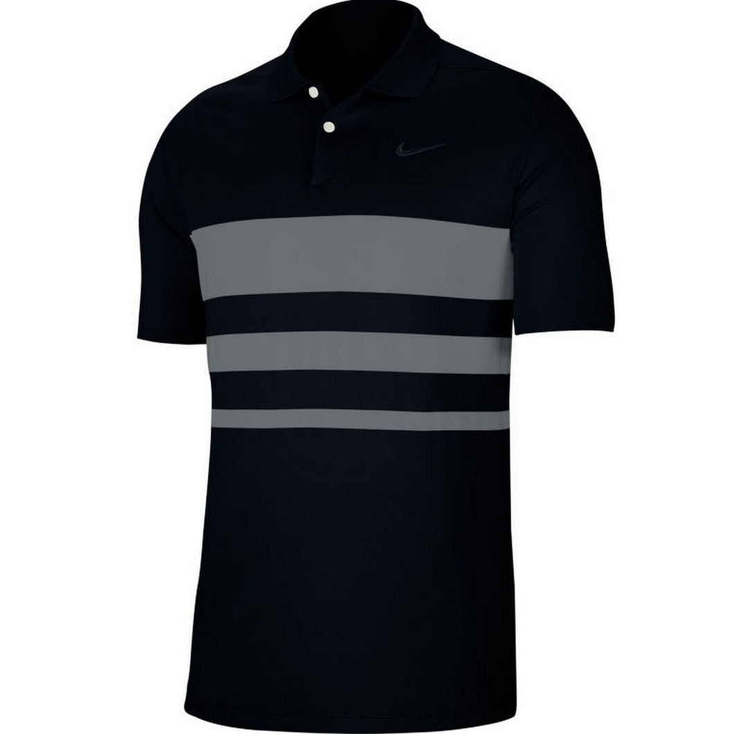 Nike Mens Vapour Striped Polo Shirt (Dark Smoke Grey/Black)