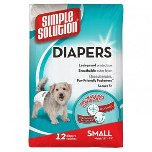 Simple Solution Disposable Dog Diapers (Pack Of 12) (May Vary) (Small/Medium Breeds)