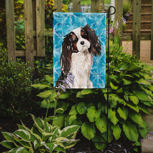 11 x 15 1/2 in. Polyester Tricolor Cavalier Spaniel Winter Garden Flag 2-Sided 2-Ply