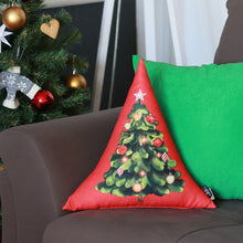 Load image into Gallery viewer, Christmas Tree Decorative Single Throw Pillow 16&quot; x 19&quot; White &amp; Red Triangle For Couch, Bedding