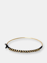 Load image into Gallery viewer, Crystal with Black Accent Bangle Bracelet in Gold