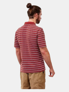 Craghoppers Mens Stanton Stripe Polo Shirt (Pompeian Red)