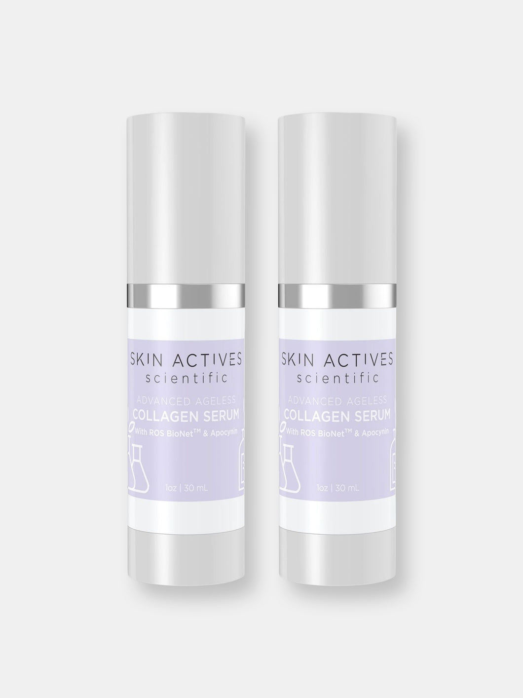 Collagen Serum with Ros Bio Net and Apocynin | Advanced Ageless Collection | 1 Fl Oz - 2-Pack
