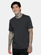 Load image into Gallery viewer, Everyday Recycled Cotton Tee- Straight Hem - Washed Black