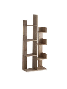 Rustic Wood Freestanding Industrial Bookshelf For Storage In Bedroom, Living Room, And Office
