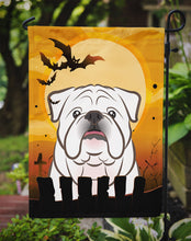 Load image into Gallery viewer, Polyester Halloween White English Bulldog Garden Flag 2-Sided 2-Ply