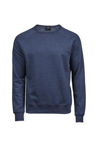 Tee Jays Mens Vintage Lightweight Raglan Sweatshirt (Denim Blue Melange)