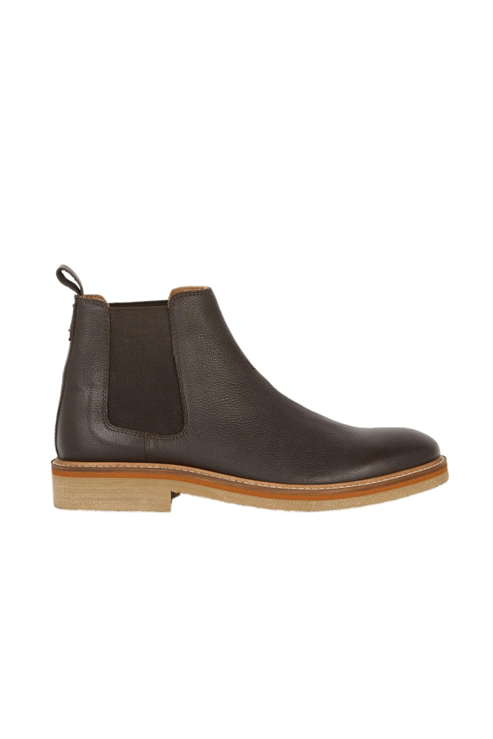 Mens Crepe Effect Leather Chelsea Boots - Brown