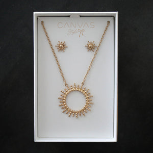 Sunburst Earring and Necklace Set