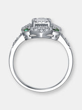 Load image into Gallery viewer, Sterling Silver Emerald Cubic Zirconia Coctail Ring