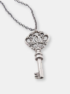 Key Necklace - Silver Leaf