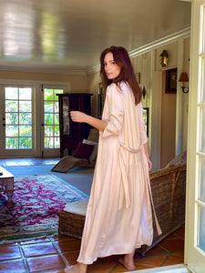 Willow Robe in Pink Silk Charmeuse