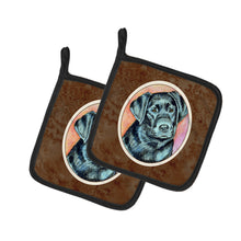 Load image into Gallery viewer, Black Labrador  Pair of Pot Holders