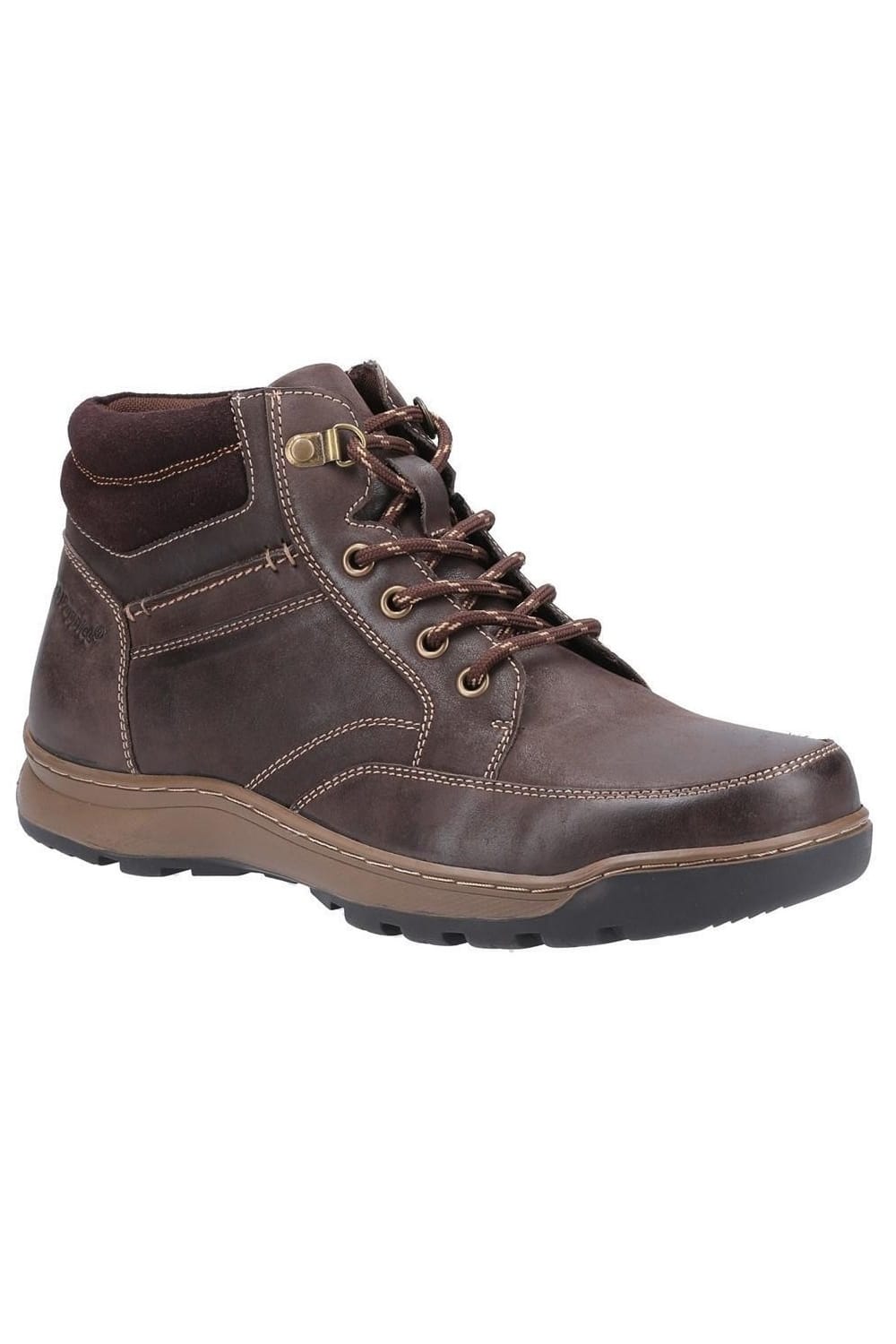 Mens Grover Leather Boots - Brown