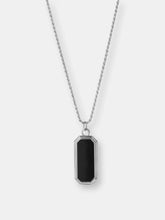Load image into Gallery viewer, Sterling Silver Frame Pendant Necklace with Black Onyx
