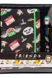Friends A5 Notepad And Pen Set - Pack of 2 - Black