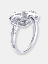 Load image into Gallery viewer, Taurus Bull Emerald &amp; Diamond Constellation Signet Ring In Sterling Silver