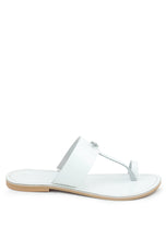 Load image into Gallery viewer, Leona White Thong Flat Sandals
