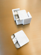Load image into Gallery viewer, Grey Mother Of Pearl White Marble Coasters With Holder (Set Of 4)