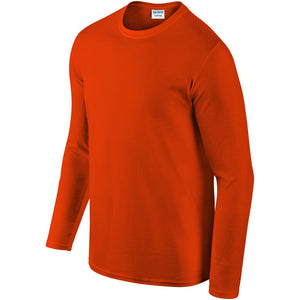 Gildan Mens Soft Style Long Sleeve T-Shirt (Pack of 5) (Orange)