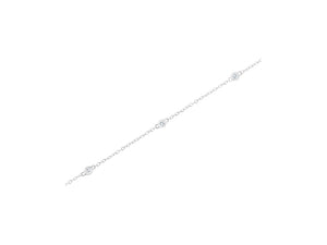 .925 Sterling Silver 1/4 cttw Bezel Set Round-Cut Diamond 5 Station Strand Bracelet