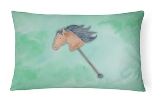 12 in x 16 in  Outdoor Throw Pillow Stick Horse Watercolor Canvas Fabric Decorative Pillow