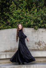 Load image into Gallery viewer, Velvet Peignoir Dressing Gown - Black