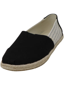 Men's Black Ivy League Stripes Ankle-High Canvas Slip-On Shoes - 11M