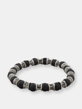 Load image into Gallery viewer, Lava Beads, Oxidized Sterling Silver Bracelet