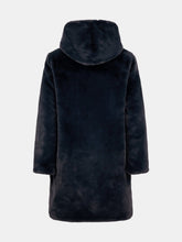 Load image into Gallery viewer, Women&#39;s Violet Long Reversible Faux Fur Hooded Coat