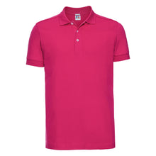 Load image into Gallery viewer, Russell Mens Stretch Short Sleeve Polo Shirt (Fuchsia)