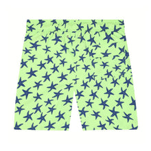 Load image into Gallery viewer, Fresh Green + Blue Starfish Swim Shorts