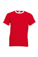 Load image into Gallery viewer, Fruit Of The Loom Mens Ringer Short Sleeve T-Shirt (Red/White)