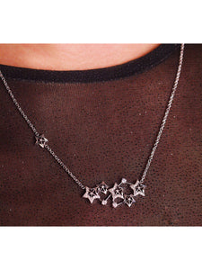 Starburst Constellation Diamond Necklace In Sterling Silver