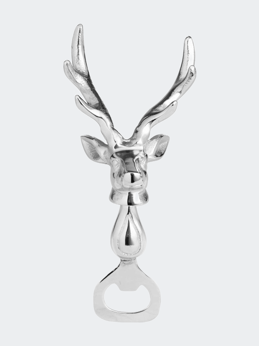 Stag Head Bottle Opener - Silver