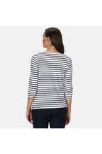 Load image into Gallery viewer, Womens/Ladies Polina Patterned Long-Sleeved T-Shirt - White/Navy