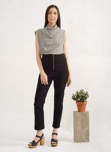 Zip Front Pegged Pant