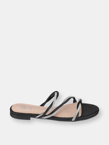 Ceela Black Flat Sandals
